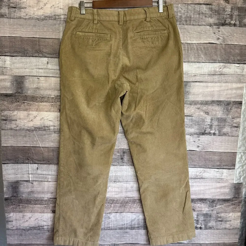 LL Bean Mens Corduroy Pants 32x30 Brown Classic Preppy Business Straight